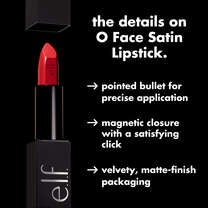 O FACE Satin Lipstick, No Regrets - Blue Red
